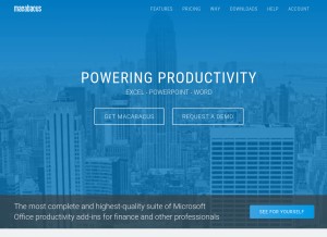 How macabacus.com looks like on a tablet such as an iPad.