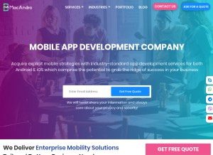 How macandro.com looks like on a tablet such as an iPad.