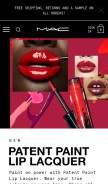How maccosmetics.com looks like on a mobile device such as an iPhone.