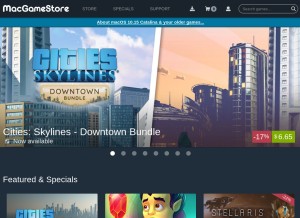 How macgamestore.com looks like on a tablet such as an iPad.