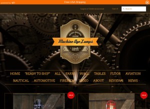 How machineagelamps.com looks like on a tablet such as an iPad.