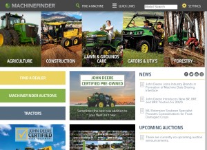 How machinefinder.com looks like on a tablet such as an iPad.