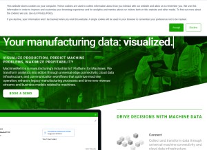 How machinemetrics.com looks like on a tablet such as an iPad.