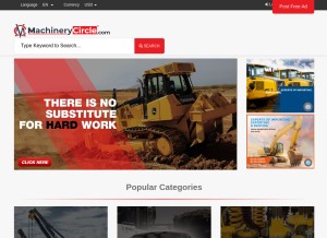 How machinerycircle.com looks like on a tablet such as an iPad.
