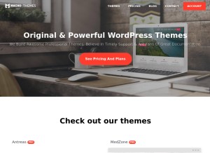 How machothemes.com looks like on a tablet such as an iPad.