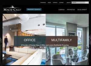 How mack-cali.com looks like on a tablet such as an iPad.