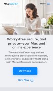How mackeeper.com looks like on a mobile device such as an iPhone.
