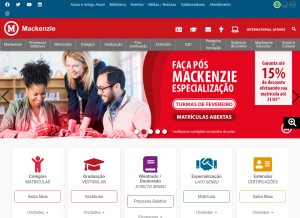 How mackenzie.br looks like on a tablet such as an iPad.