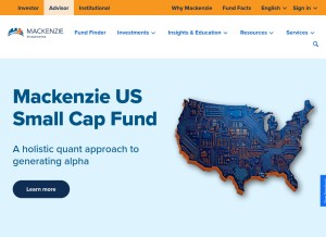How mackenzieinvestments.com looks like on a tablet such as an iPad.