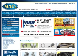 How macsautoparts.com looks like on a tablet such as an iPad.