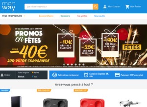 How macway.com looks like on a tablet such as an iPad.