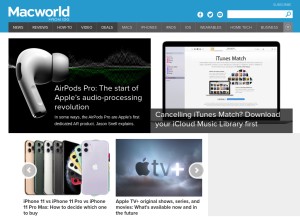 How macworld.com looks like on a tablet such as an iPad.