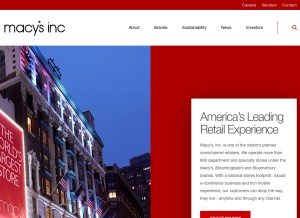 How macysinc.com looks like on a tablet such as an iPad.