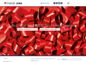 How macysjobs.com looks like on a tablet such as an iPad.