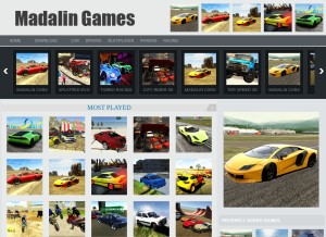 How madalingames.com looks like on a tablet such as an iPad.