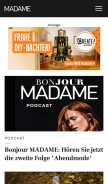 How madame.de looks like on a mobile device such as an iPhone.
