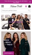 How madamebridal.com looks like on a mobile device such as an iPhone.