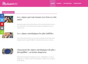 How madamebuzz.fr looks like on a tablet such as an iPad.