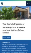 How madisoncollege.edu looks like on a mobile device such as an iPhone.