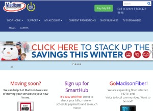 How madisontelco.com looks like on a tablet such as an iPad.