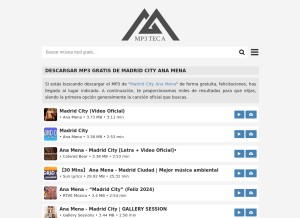 How madrid-city-ana-mena.mp3teca.info looks like on a tablet such as an iPad.