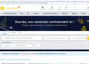How maeva.com looks like on a tablet such as an iPad.