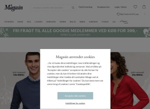 How magasin.dk looks like on a tablet such as an iPad.