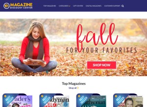 How magazinediscountcenter.com looks like on a tablet such as an iPad.