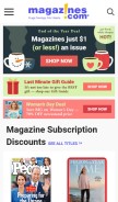 How magazines.com looks like on a mobile device such as an iPhone.