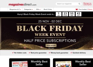 How magazinesdirect.com looks like on a tablet such as an iPad.