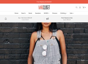 How magcloset.com looks like on a tablet such as an iPad.