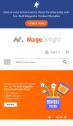 How magedelight.com looks like on a mobile device such as an iPhone.