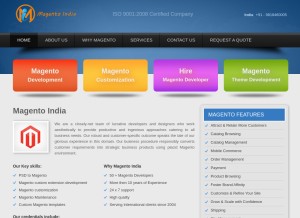 How magentoindia.com looks like on a tablet such as an iPad.