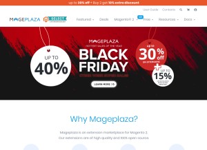 How mageplaza.com looks like on a tablet such as an iPad.