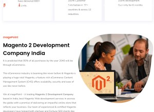 How magepoint.com looks like on a tablet such as an iPad.
