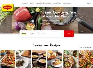 How maggi.com looks like on a tablet such as an iPad.