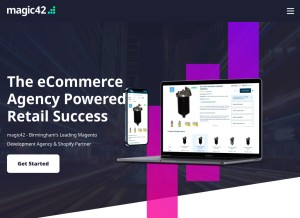 How magic42.co.uk looks like on a tablet such as an iPad.