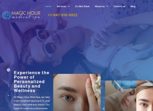 How magichourmedspa.com looks like on a tablet such as an iPad.