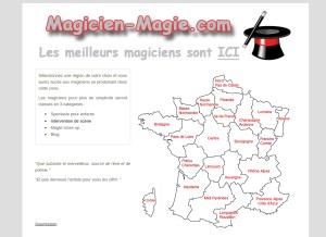 How magicien-magie.com looks like on a tablet such as an iPad.
