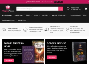 How magickplanet.com looks like on a tablet such as an iPad.