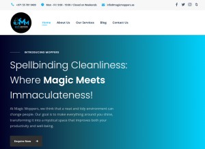 How magicmoppers.ae looks like on a tablet such as an iPad.