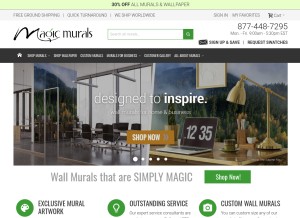 How magicmurals.com looks like on a tablet such as an iPad.