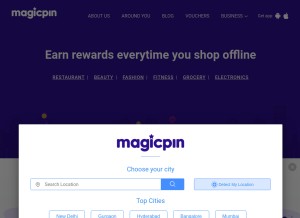 How magicpin.in looks like on a tablet such as an iPad.