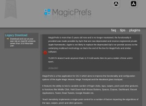 How magicprefs.com looks like on a tablet such as an iPad.