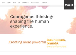 How magid.com looks like on a tablet such as an iPad.