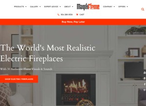 How magikflame.com looks like on a tablet such as an iPad.