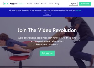 How magisto.com looks like on a tablet such as an iPad.