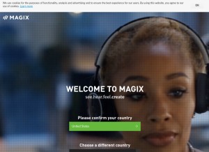 How magix.net looks like on a tablet such as an iPad.