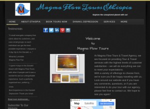 How magmaflowtoursethiopia.com looks like on a tablet such as an iPad.