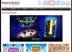 How magmamobile.com looks like on a tablet such as an iPad.